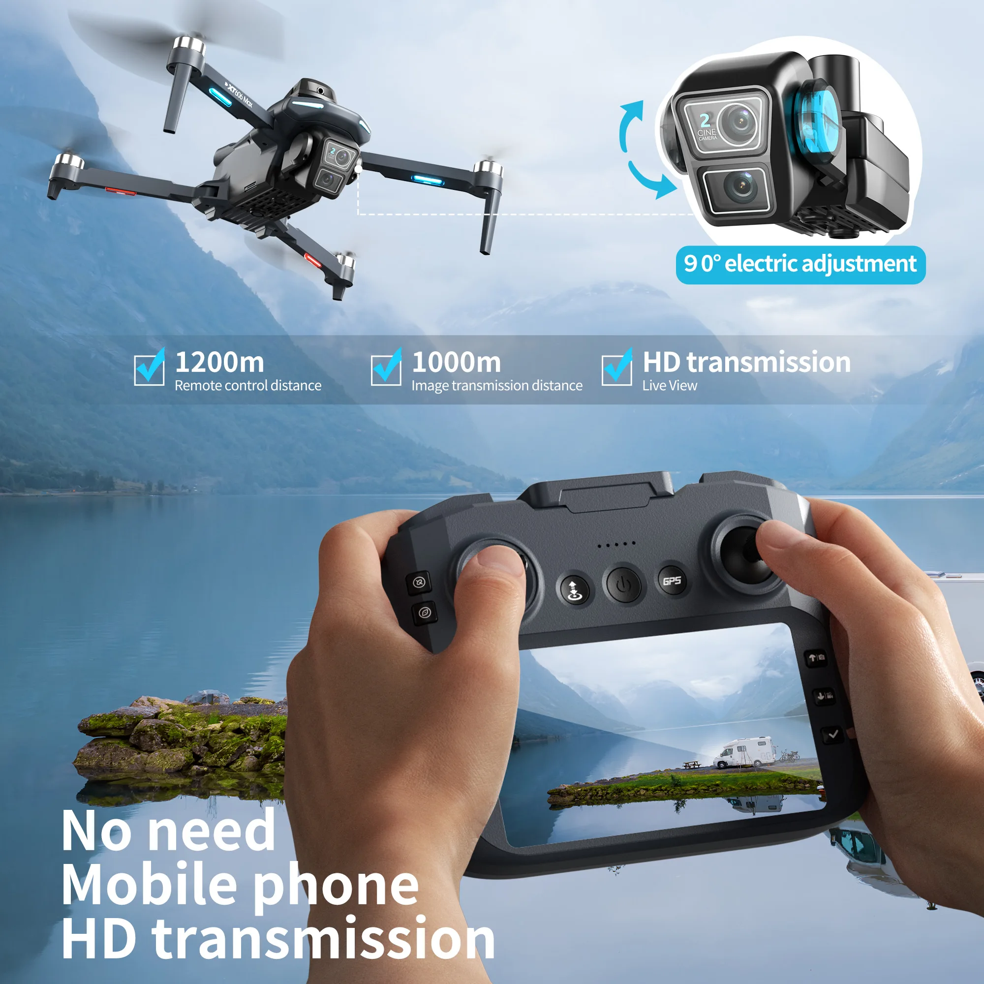 Original XT606 Drone Professio - Fpv Brushless Rc Drone 4K ulasan dan harga