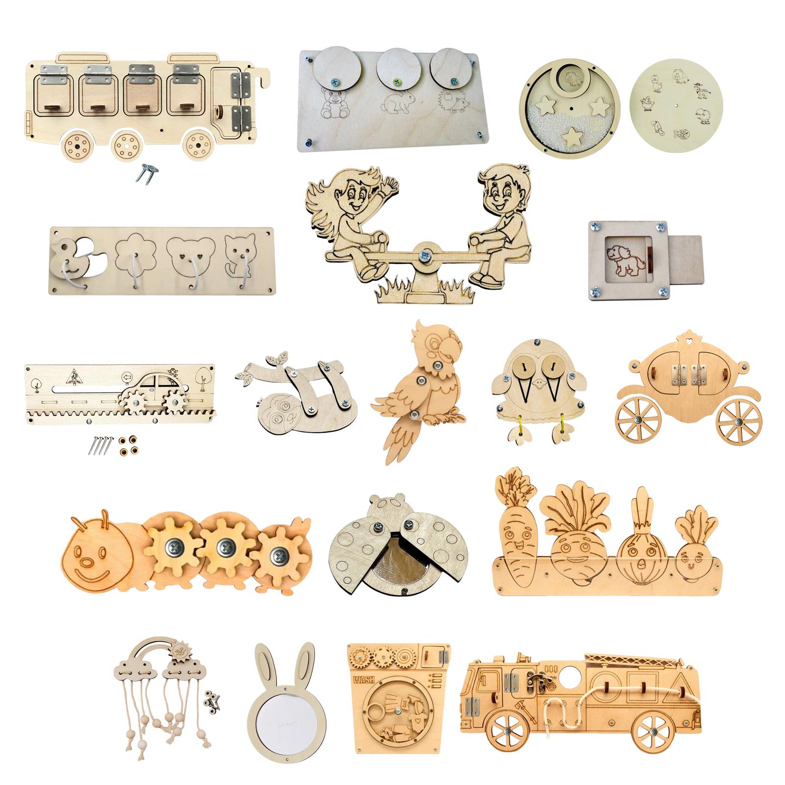 Wooden Busy Board Parts Montes - Montessori Wooden Busy Board Toddler ulasan dan harga